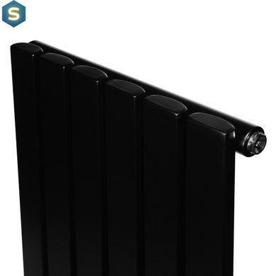 Вертикальний дизайнерський радіатор опалення Arttidesign Terni 6/1800/354/50 чорний матовий, Черный матовый