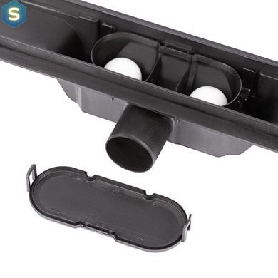 Трап линейный Qtap Dry FA304-700MBLA с нержавеющей решеткой 700х73