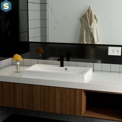 Раковина матовая врезная Amidicon Lagune Slim 80 792x425 из литого камня LAGUNE SLIM_80_MAT, Белый
