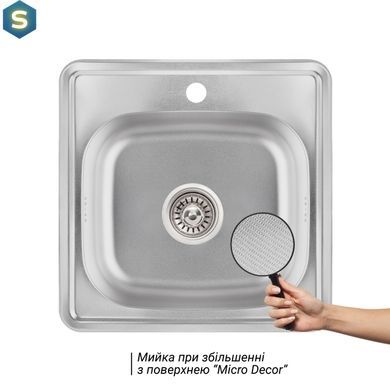 Кухонная мойка Lidz 4848 0,6 мм Micro Decor (LIDZ4848MDDEC06), Decor