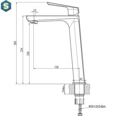 Смеситель для умывальника Topaz Lexi TL 21203-H57-BL черний, Черный матовый