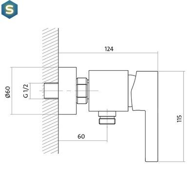Змішувач для душу Cersanit Luvio S951-037, Хром