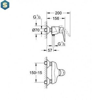 Змішувач для душу Grohe EuroDisc 33569001