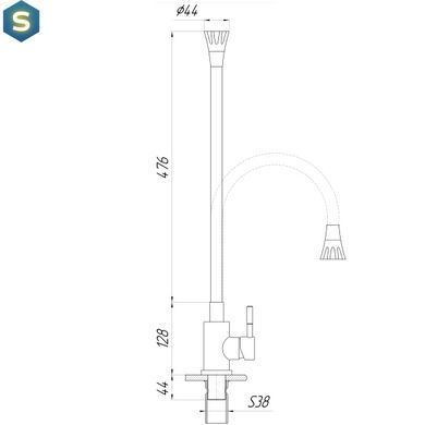 Змішувач для кухні Globus Lux Alpen SBT1-203SA-GP-B01, Графит