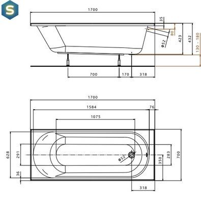 Ванна акрилова Kolo Opal Plus 170x70 XWP137000N