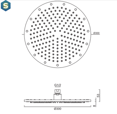 Верхній душ Ponsi Showerhead Round BNSOFCSF10, Хром