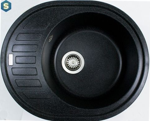 Кухонна мийка Adamant Ovum 615x495x200 чорний металік 000008391, Чорний/золото