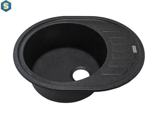 Кухонна мийка Adamant Ovum 615x495x200 чорний металік 000008391, Чорний/золото