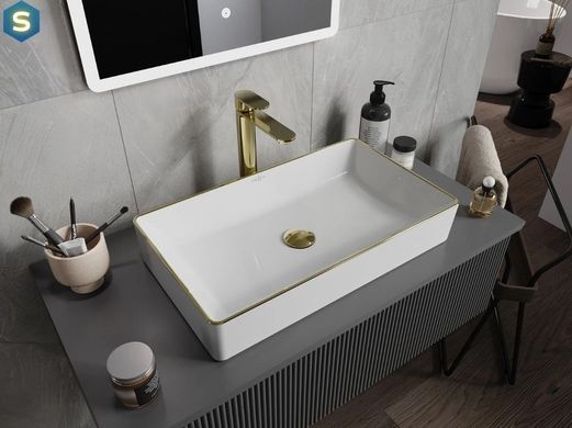 Умывальник Mexen Nadia 60 white gold Edge накладной MEX-21616005, Золотой