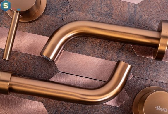 Смеситель для умывальника Rea Lungo brushed copper + BOX скрытого монтажа REA-B4600, Теплый закат