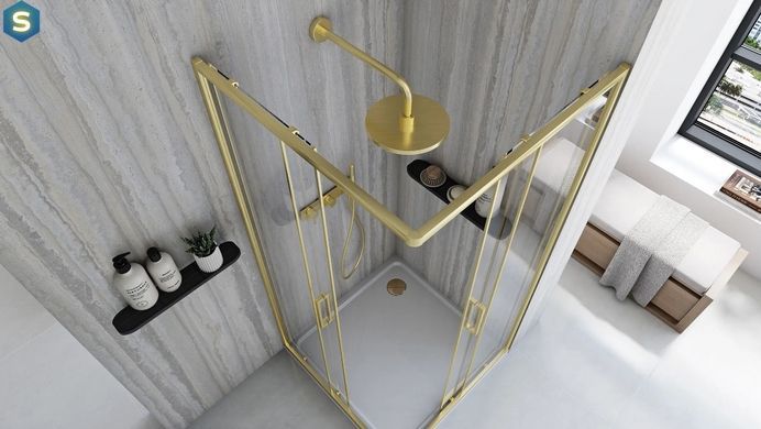 Душевая кабина Rea City 90x90 brushed gold REA-K6443, Золотой, Универсальная, золотой