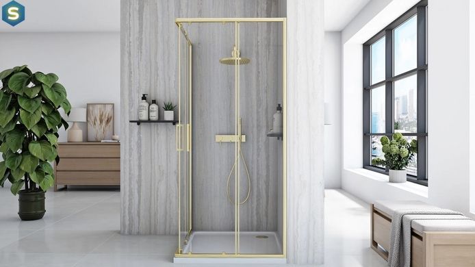 Душевая кабина Rea City 90x90 brushed gold REA-K6443, Золотой, Универсальная, золотой
