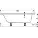 Ванна акриловая Geberit Selnova Square 150x70 554.381.01.1+ ножки, Белый
