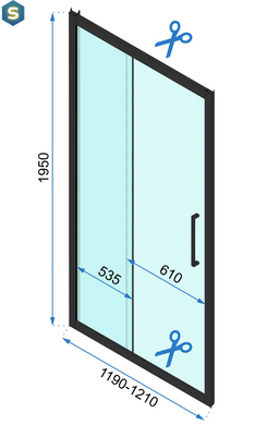 Душова кабіна Rea Rapid Slide 100x120 black REA-K6423 + REA-K6402, Черный матовый, Універсальна, прозорий, чорний матовий
