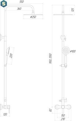 Душевая система Globus Lux Wien SBT2-SH-05, Зеленый матовый