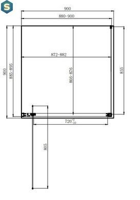 Душова кабіна Dusel DL198 + DL196 Chrome 900x900x1900, Хром, прозорий, хром, 90x90