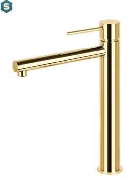 Смеситель для умывальника Corsan Lugo gold высокий CMB7512GL, Золотой