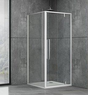 Душова кабіна Dusel DL198 + DL196 Chrome 900x900x1900, Хром, прозорий, хром, 90x90