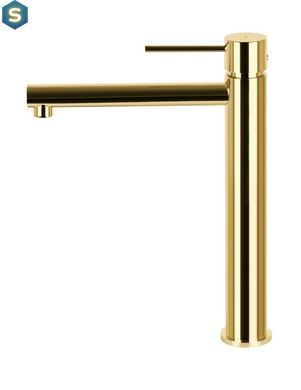 Смеситель для умывальника Corsan Lugo gold высокий CMB7512GL, Золотой