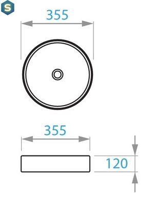 Умывальник Koller Pool Round Arc на столешницу 355x355 мм, черный матовый RA-0355-WB-MB, Черный матовый