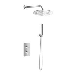 Душова система Kohlman Axel 30 chrome з термостатом + BOX прихованого монтажу KPL-QW432A30, Хром