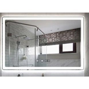Дзеркало Dusel DE-M3051 75x120 см з годинником, Білий