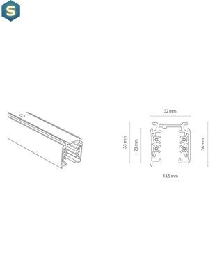 Шинопровод накладной Nowodvorski 8715 Ctls Track 3 Cirtuit 1m IP20 Wh