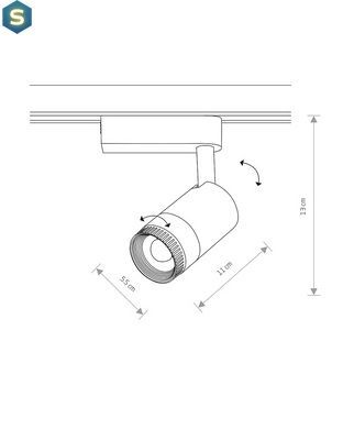 Трековий світильник Nowodvorski 7625 Profile zoom LED 1x9W 3000K 490Lm IP20 Bl