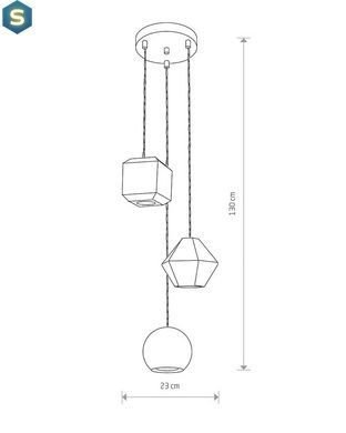 Підвісний світильник Nowodvorski 9695 Geometric GU10 3x35W IP20 Gr