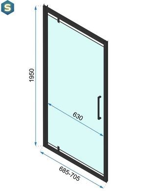 Душевая кабина Rea Rapid Swing 70x80 black пристенная REA-KPL-009946, Черный матовый, Универсальная, прозрачный, черный матовый