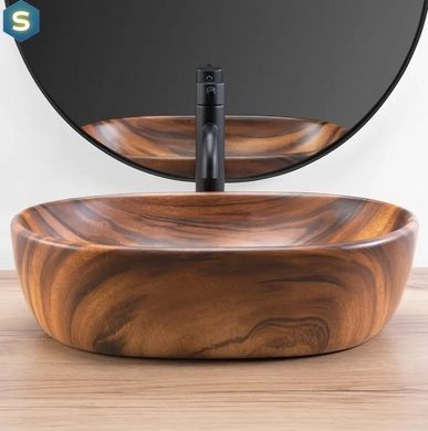 Умивальник Rea Amelia wood matt накладний REA-U5060, Цемент матовий