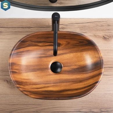 Умивальник Rea Amelia wood matt накладний REA-U5060, Цемент матовий