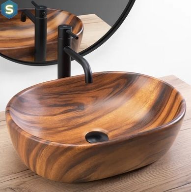 Умивальник Rea Amelia wood matt накладний REA-U5060, Цемент матовий
