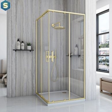 Душевая кабина Rea City 80x80 brushed gold REA-K6444, Золотой, Универсальная, золотой