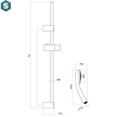 Душовий гарнітур Cersanit Vibe S951-021, Хром