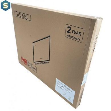 Дзеркало Dusel DE-M3051 75x120 см з годинником, Білий