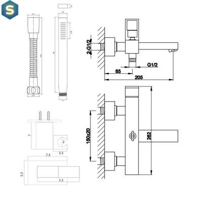 Смеситель для ванны Kohlman Nexen chrome настенный KPL-QW110U, Хром