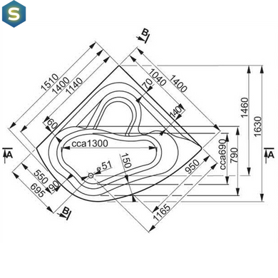 Ванна акрилова Vagnerplast Paria 140x140 VPBA151PAI3X-01/NO