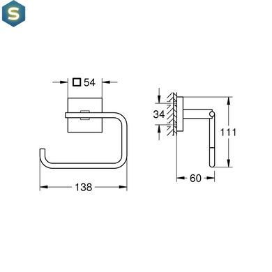 Держатель туалетной бумаги Grohe QuickFix Start Cube 409782430, Черный матовый