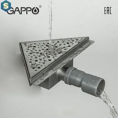 Трап для душу кутовий Gappo G82020-1, нержавіюча сталь, 200x200 мм
