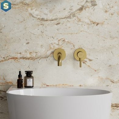 Смеситель для умывальника скрытого монтажа Omnires Y brushed gold Y1215HGLB, Золотой