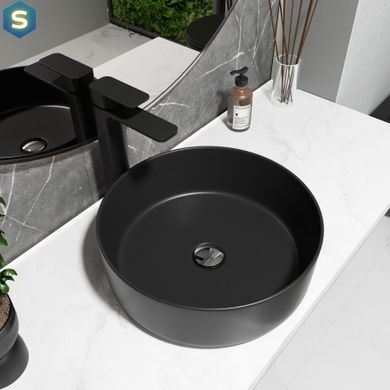 Умывальник Koller Pool Round Arc на столешницу 355x355 мм, черный матовый RA-0355-WB-MB, Черный матовый