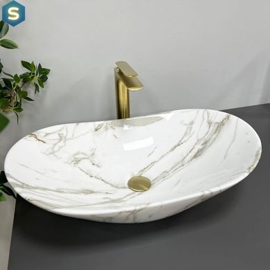 Умивальник (раковина) VBI TURIN LAVA GLOSSY накладний, имитация камня
