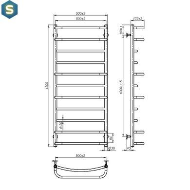 Рушникосушка водяна OnlyHeat Thera 500/1200/11, Хром