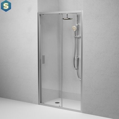 Душові двері Am.Pm Gem 110x195 см скло прозоре хром матовий W90UG-110-1S-195MT, прозорий, хром матовий
