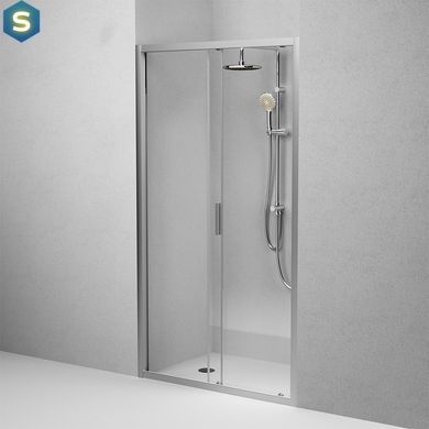 Душові двері Am.Pm Gem 110x195 см скло прозоре хром матовий W90UG-110-1S-195MT, прозорий, хром матовий