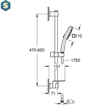Душевой гарнитур Grohe QuickFix Vitalio Comfort 110 26929001, Хром