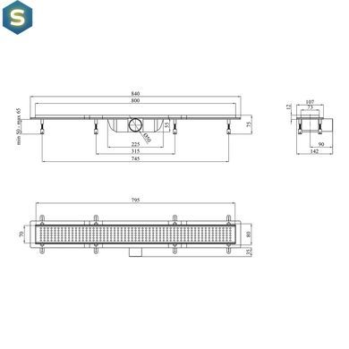 Трап линейный Kroner KRP Harz L80 L&ouml;cher CV029584