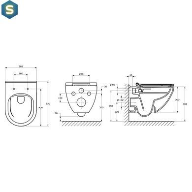 Унитаз подвесной Roca Ossa Hebe Rimless A34H136000 с сидением Soft Close, Белый