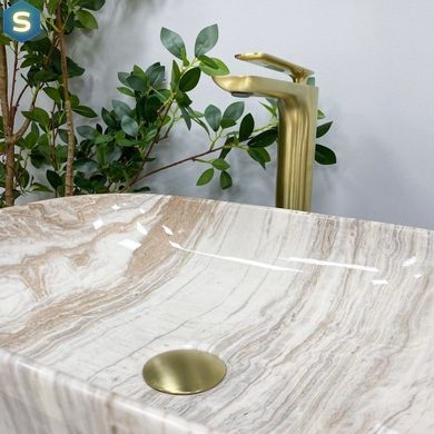 Умивальник (раковина) VBI RAVENNA TRAVERTINE GLOSSY накладний, Бежевий